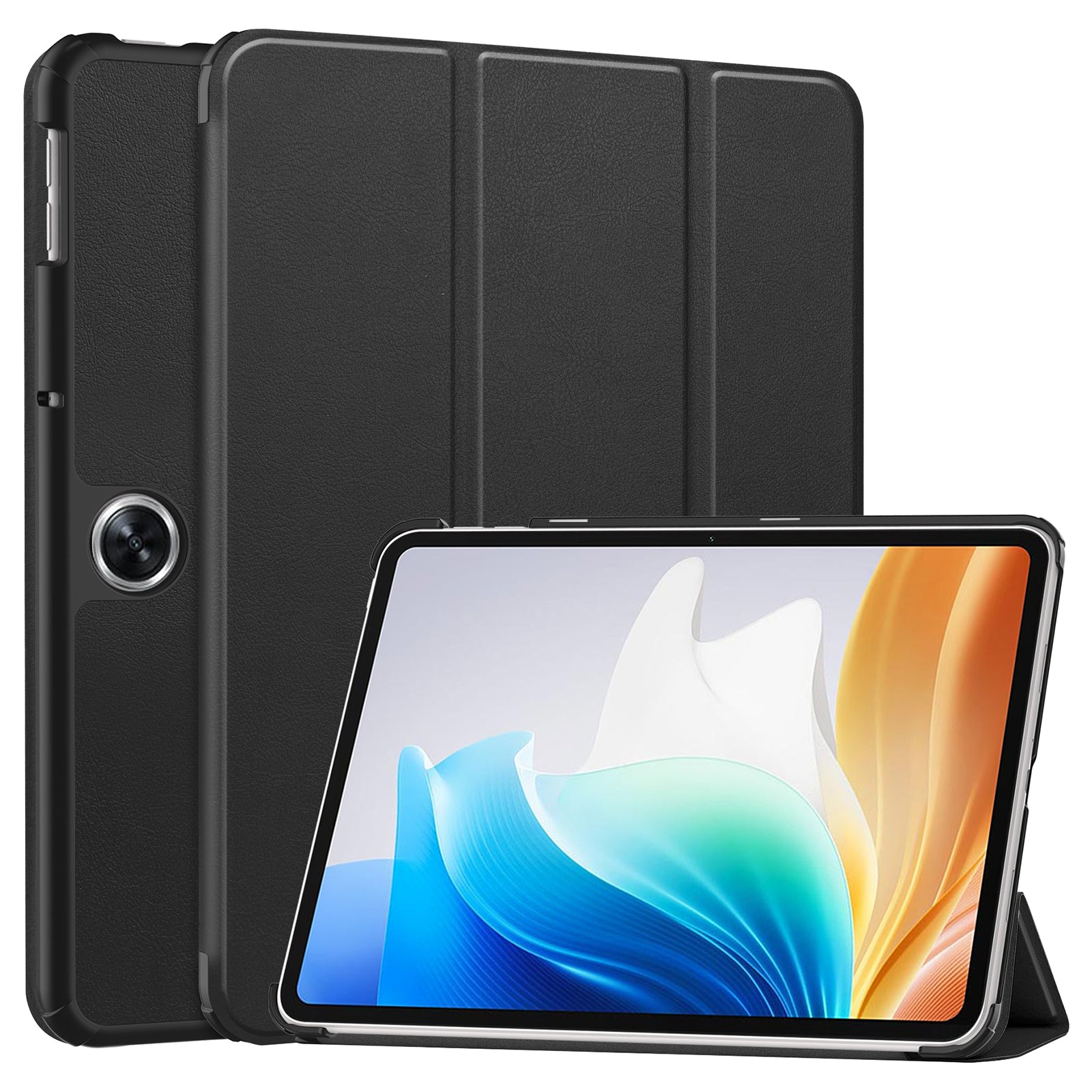 For Oppo Pad Air 2 Case PC+Leather Auto Wake Sleep Protective Shell with Tri-fold Stand For Oppo Pad Air 2 Case PC+Leather Auto Wake Sleep Protective Shell with Tri-fold Stand